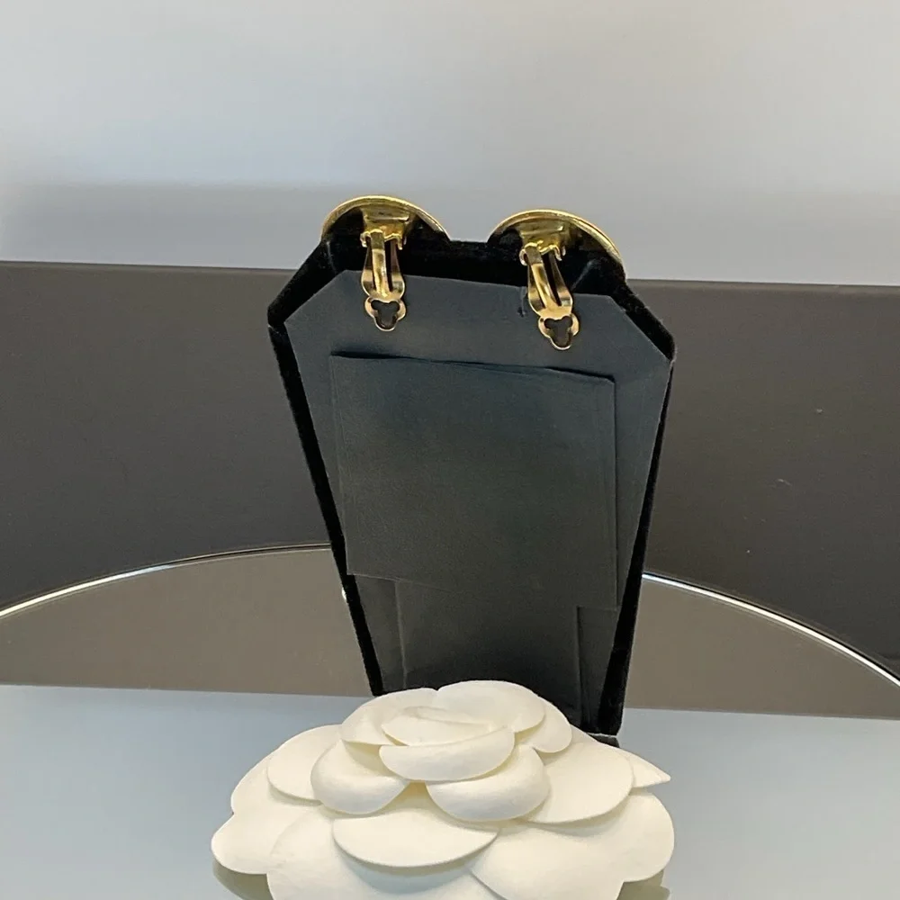 CHANEL Gold Iconic CC Logo Earrings